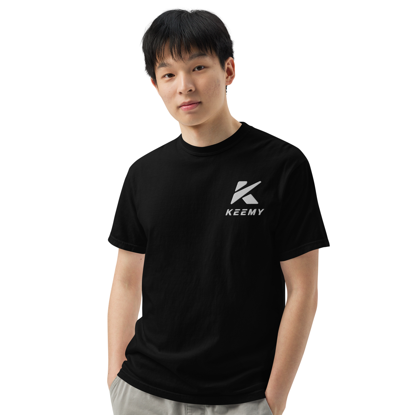 KEEMY Embroidery Unisex garment-dyed heavyweight t-shirt