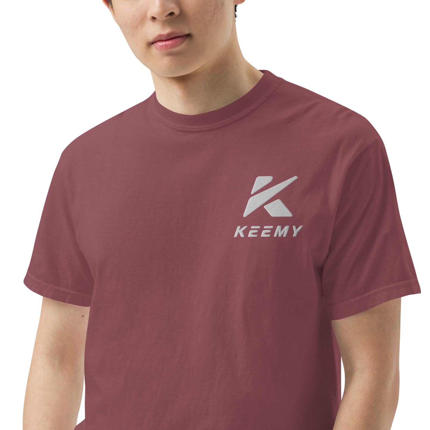 KEEMY Embroidery Unisex garment-dyed heavyweight t-shirt