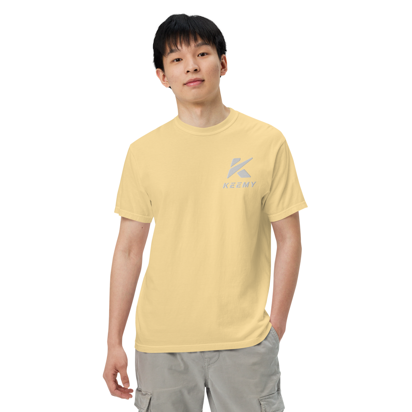 KEEMY Embroidery Unisex garment-dyed heavyweight t-shirt