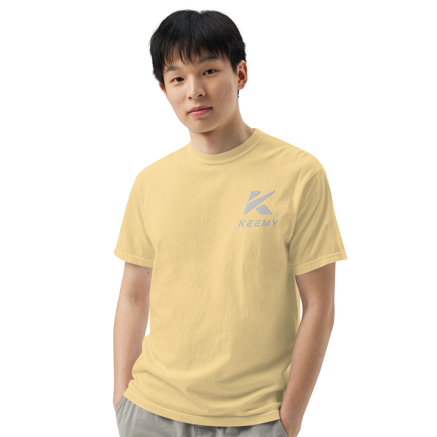 KEEMY Embroidery Unisex garment-dyed heavyweight t-shirt