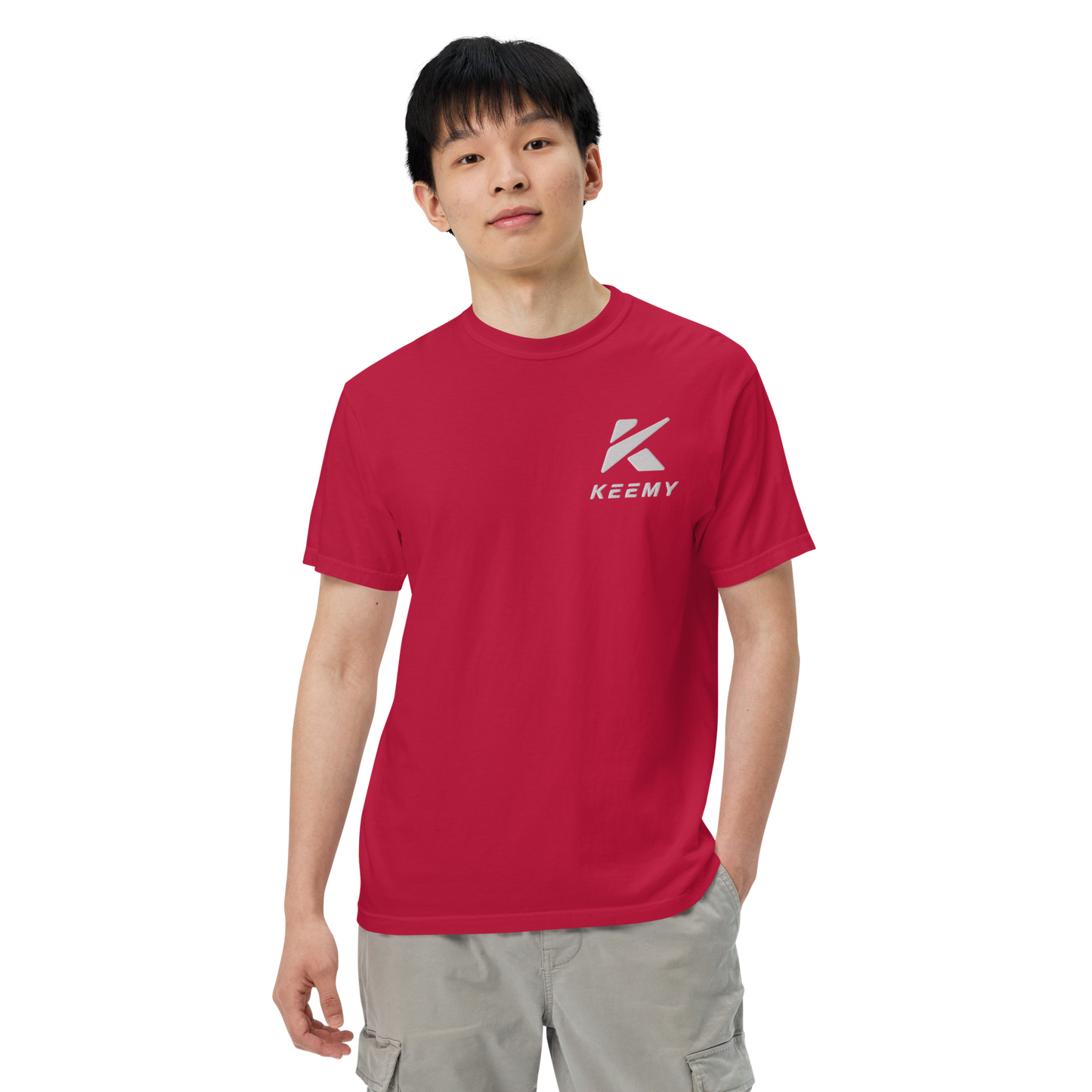 KEEMY Embroidery Unisex garment-dyed heavyweight t-shirt