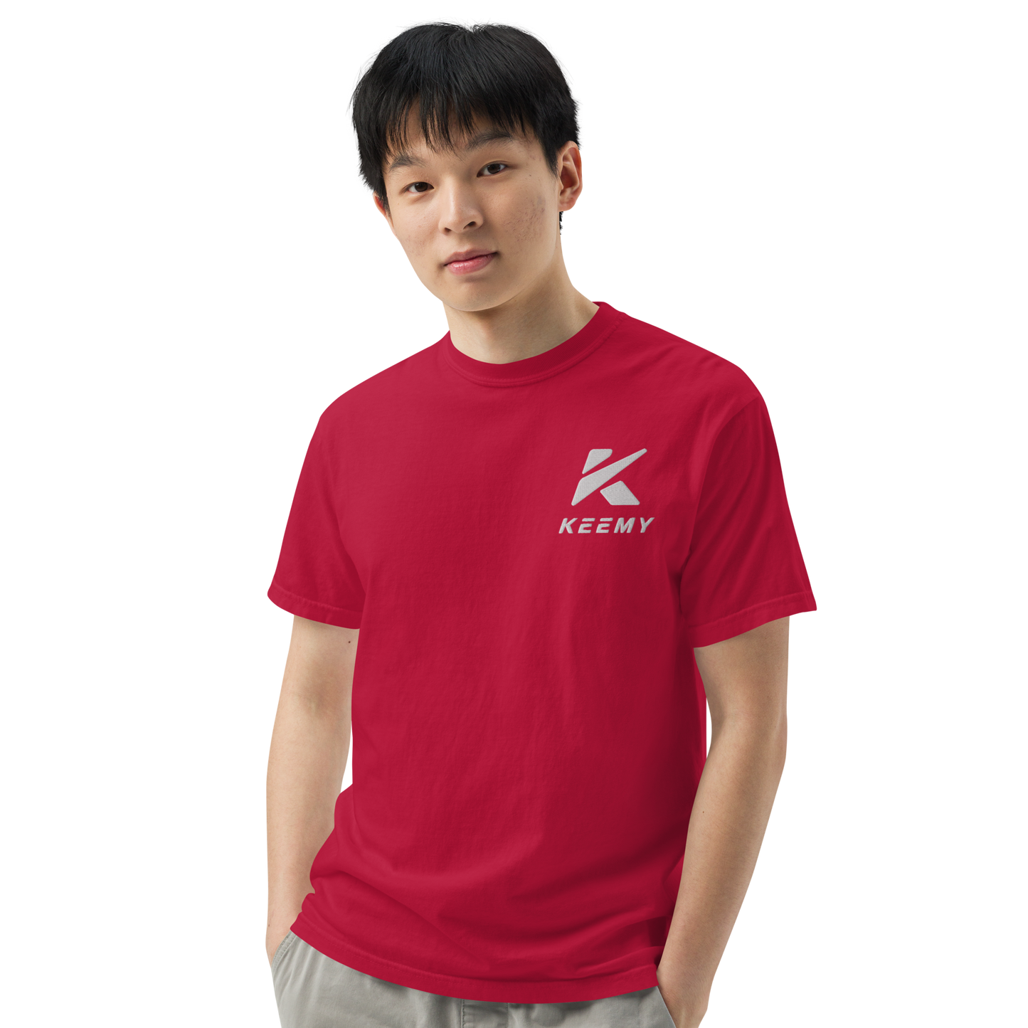 KEEMY Embroidery Unisex garment-dyed heavyweight t-shirt