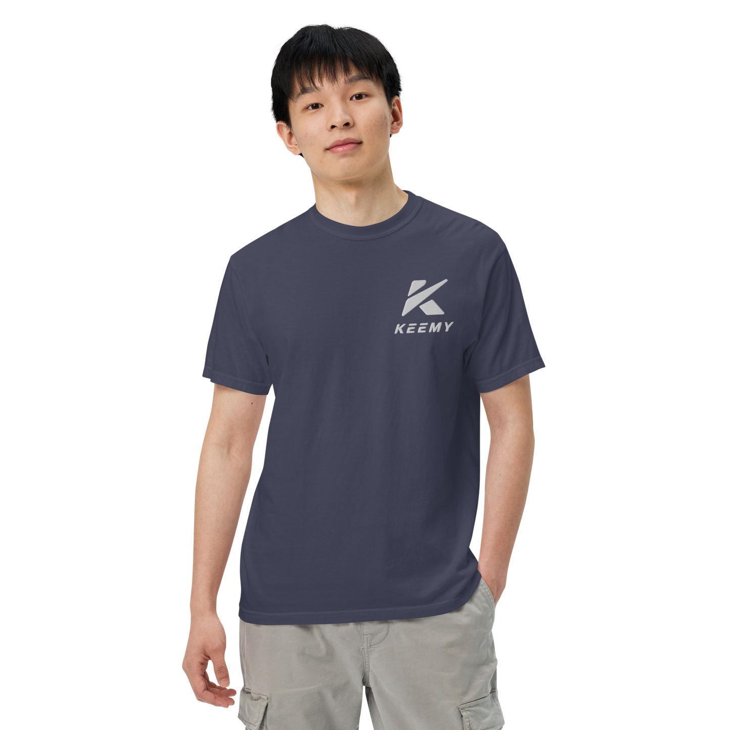 KEEMY Embroidery Unisex garment-dyed heavyweight t-shirt