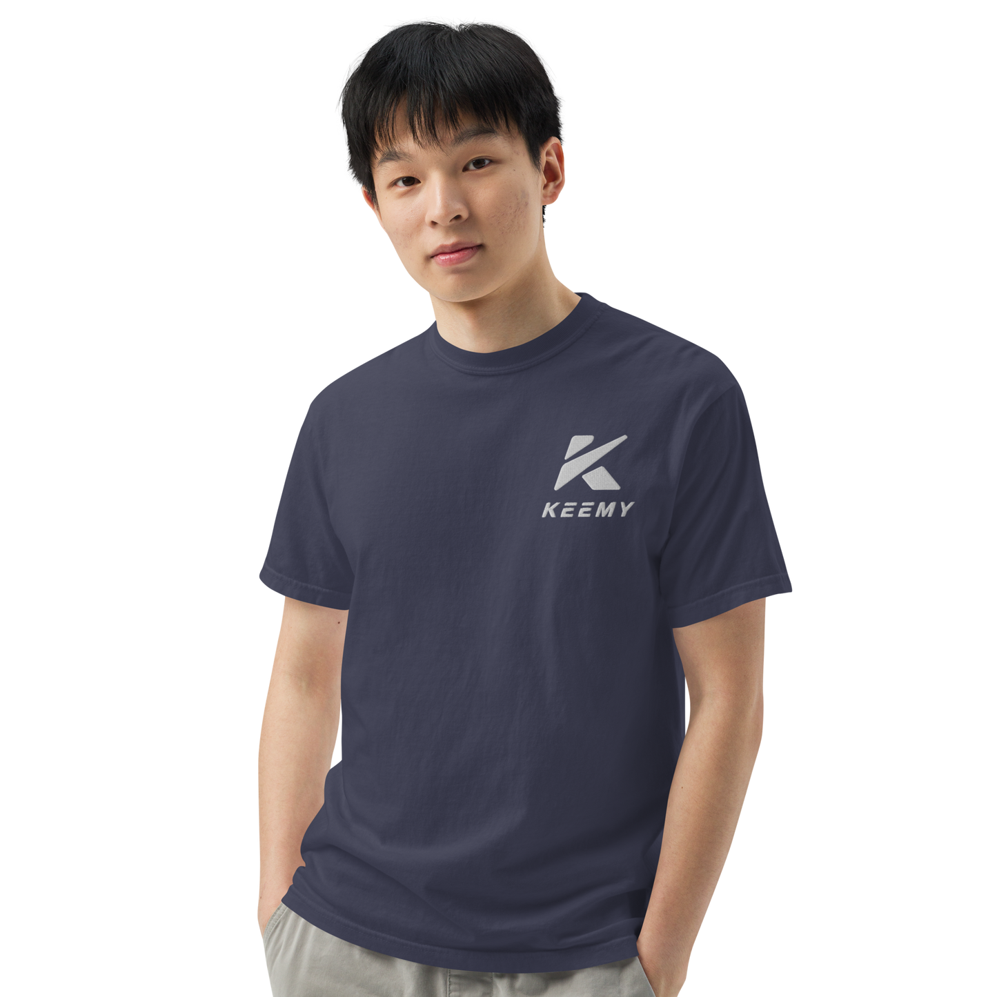 KEEMY Embroidery Unisex garment-dyed heavyweight t-shirt