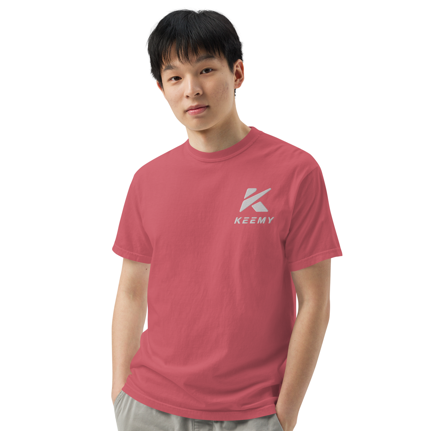 KEEMY Embroidery Unisex garment-dyed heavyweight t-shirt